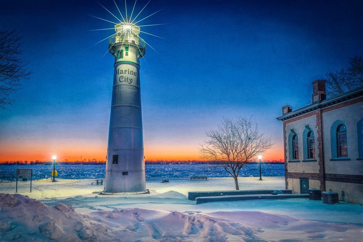 Marine City Lighthouse Artistic Photo