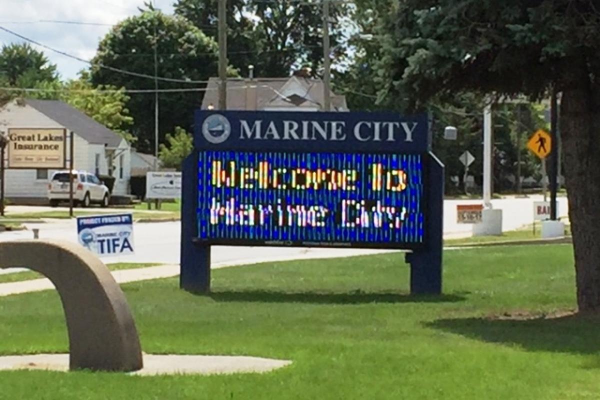 Marine City Electronic Sign