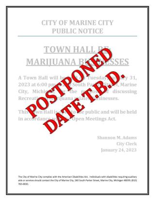 MJ Town Hall Postponed Date TBD